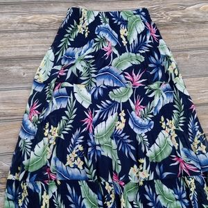 Tropical Flower Floral Earthy Plant Pattern Lined Flowy Skirt